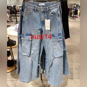 Size 12 | Zara | Cargo Style Flair Jeans